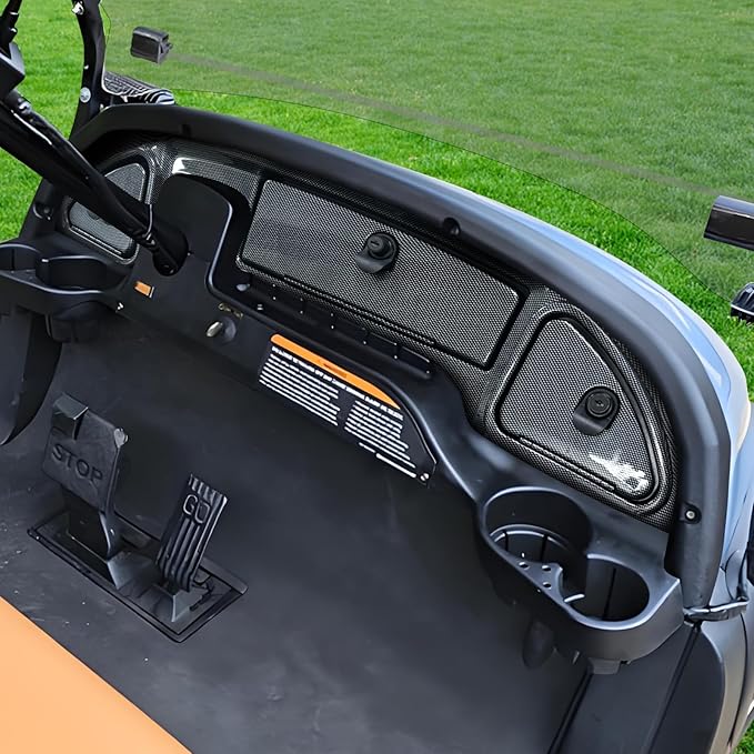Golf Cart Dash Kit with Locks and Keys for 2008.5-Up Club Car Precedent Tempo Onward Golf Cart, Carbon Fiber Printing Precedent Dash Cover