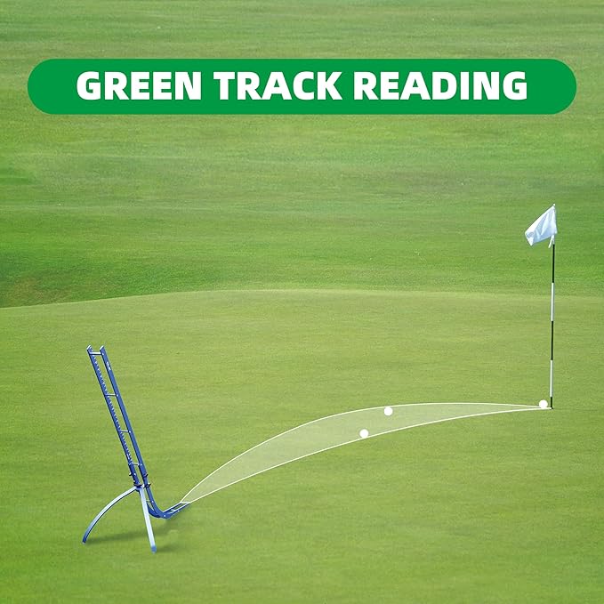 Golf Green Reading Tool - Foldable Putting Trainer with Green Track Reading and Speed Measurement, Visualization and Instant Feedback