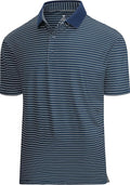 Esabel.C Jacquard Golf Shirts for Men Moisture Wicking Short Sleeve Performance Dry Fit Active Mens Polo Shirts