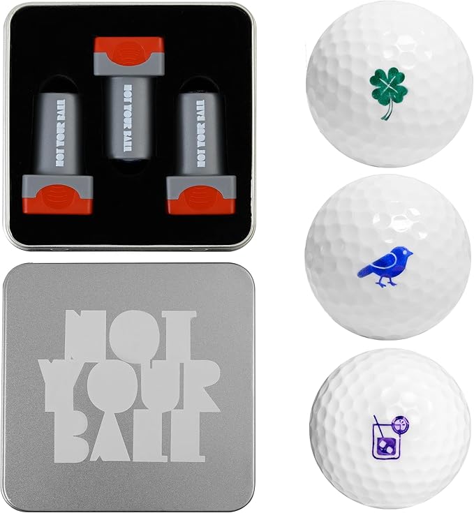 ZEETY Golf Ball Stamp Box Set - 3 Pack Self-Inking Golf Ball Stamper & Marker for Personalized Golf Ball Identification - Premium Golf Gifts & Accessories for Men Women Golfers