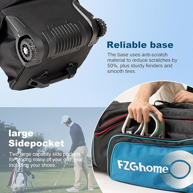 Golf Travel Bags for Airlines with Hard Case Top & Wheels, Hard Shell Top Protect Golf Club, Made of 1680D Heavy Duty Oxford, Internal Strap for Fixing, Lightweight and Easy to Maneuver