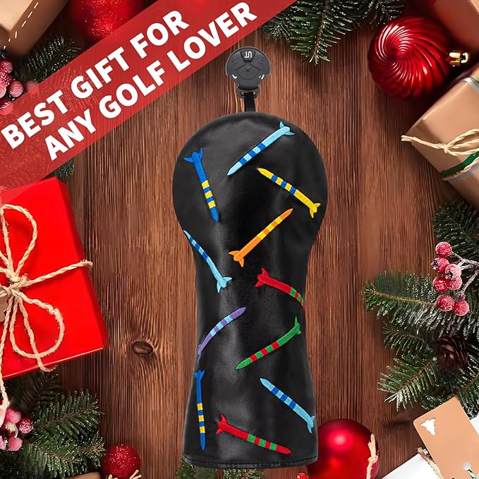 Colorful Nails Style Golf Half Mallet Putter Cover Headcover, Golf Putter Club Cover Magnetic Golf Head Covers Headcovers Club Protective Equipment