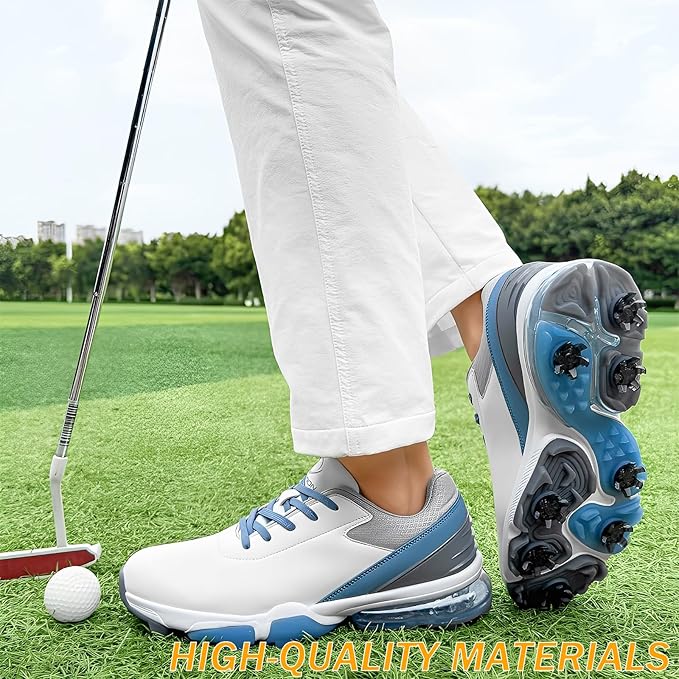 51 Pcs Golf Spikes Set – 50 Golf Shoe Cleats Replacements with 1 Spanner, 6mm Metal Thread Screw Compatible with Cricket Shoes & Footwear