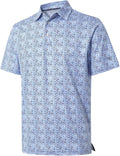 Golf Shirts for Men Dry Fit Short Sleeve Print Performance Moisture Wicking Polo Shirt