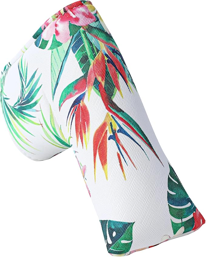 Golf Club Head Covers - Premium Leather Driver, 3 & 5 Fairway Wood, Hybrid Headcovers, Putter Covers for Blade and Mallet, and Alignment Stick Covers