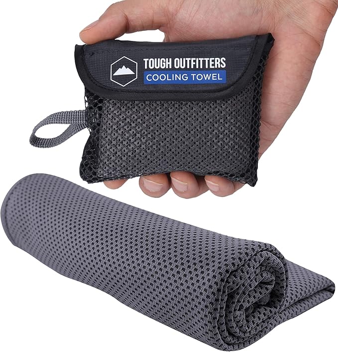 Tough Outdoors Cooling Towels for Neck Face - Neck Cooling Towel for Hot Weather Yoga Sports Golf Sweat - Instant Cold Towel
