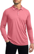Men's Polo Shirt Long Sleeve Golf Shirts Lightweight UPF 50+ Sun Protection Cool Shirts for Men Work Fishing Outdoor