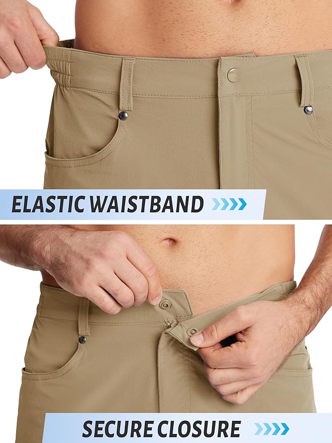 TACVASEN Men's Hiking Cargo Shorts 10" with Zipper Pockets Quick Dry Casual Stretch Golf Work Short Outdoor Summer