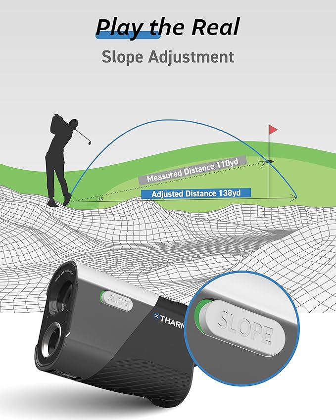 Golf Range Finder with Slope & Triangulation, 1300Yard Rangefinder, 5.3oz Compact, Lightweight, 0.2s Flag Lock Vibration, Magnetic Mount, USB-C Rechargeable, 6X Magnification, Waterproof IPX54