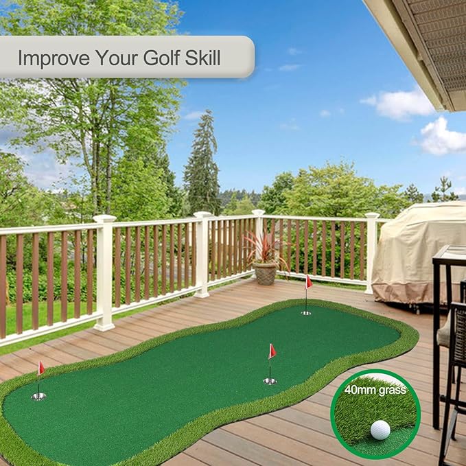 Golf Putting Green, Practice Putting Green Mat, Large Professional Golfing Training Mat for Indoor Outdoor…