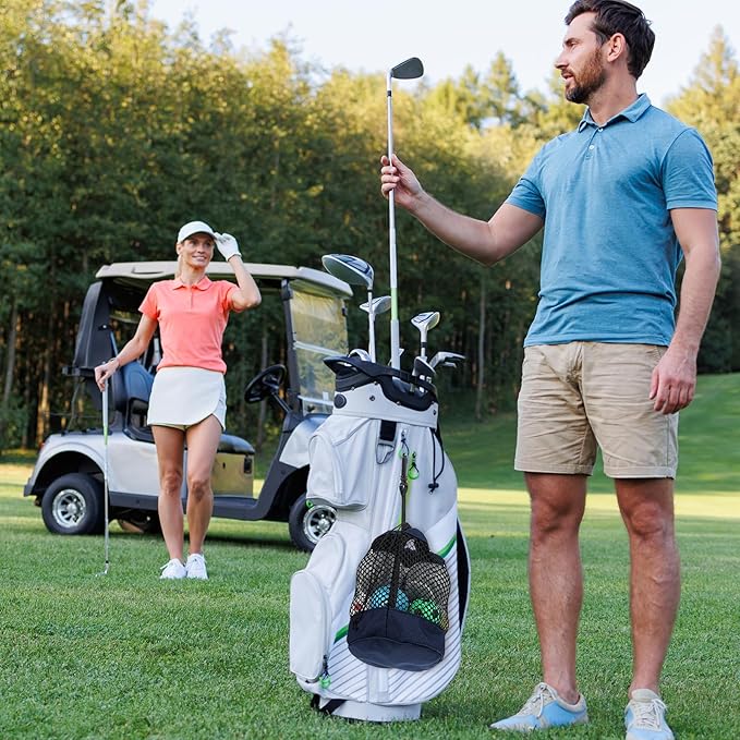 2pcs Golf Ball Pouch, Multifunctional Golf Ball Bag, Nylon Mesh Golfs Balls Bags, Suitable for Table Tennis Balls, Children's Toy Storage, and Diving, Black,Navy Blue
