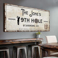TAILORED CANVASES Golf Art Decor - Personalized Vintage Golf Wall Art Sign for Man Cave, Bedroom, Basement, Home Bar and Custom Gift for Husband, Dad, Wedding & Anniversary - 19th Hole Sign, 60"x30"