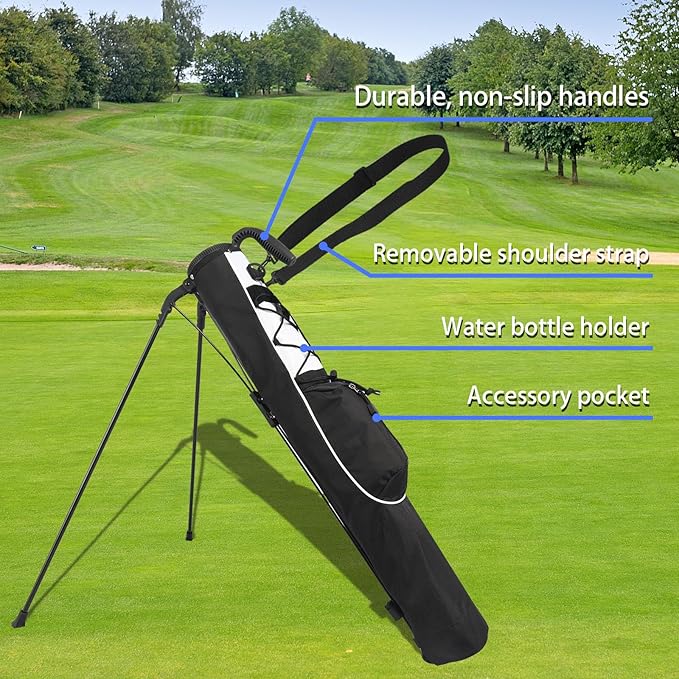 Golf Stand Bag, Small Lightweight Golf Bag for Men/Women, Easy to Carry and Durable Pitch n Putt Golf Bag for Driving Range, Par 3 and Executive Courses