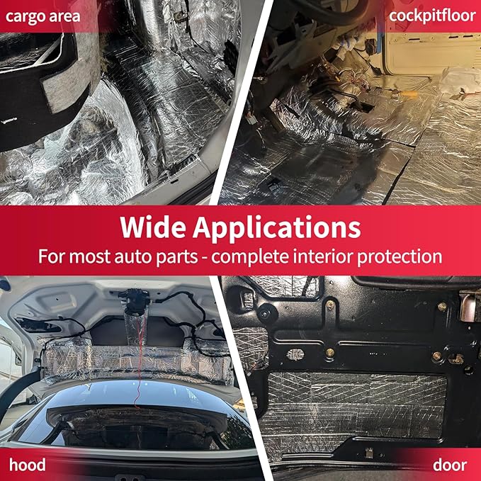 Car Sound Deadening Mat 314mil 18sqft - Automotive Hood Insulation Pad - Self-Adhesive Auto Audio Heat Shield Sound Dampening Foam Board Aluminum for Door Floor