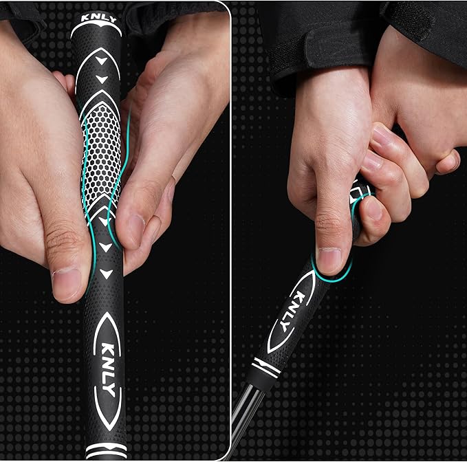 KNLY Golf Grips Set of 13 - High Traction and High Feedback Rubber Golf Club Grips with Anti-Slip and All Weather Performance，13 Grips with 15 Tapes and 13 Grips with All Repair Kits for Choice.