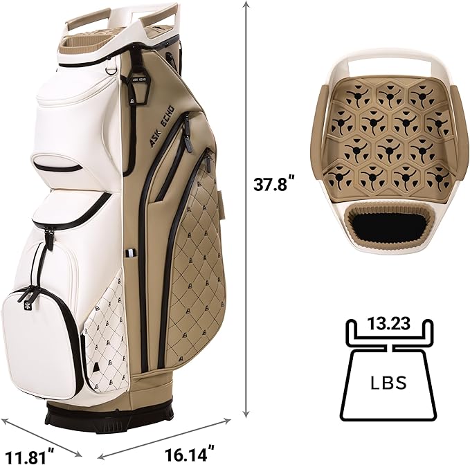 ASK ECHO Soundless Cart Golf Bag with 15 Way Full Length Dividers Golf SLC-130LE Cart Bag