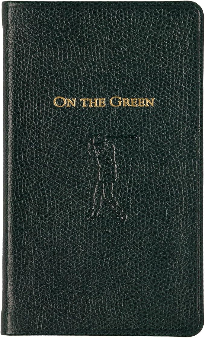 Graphic Image On The Green, Golf Score Book, Genuine Calfskin Leather (Green, 3" x 5")