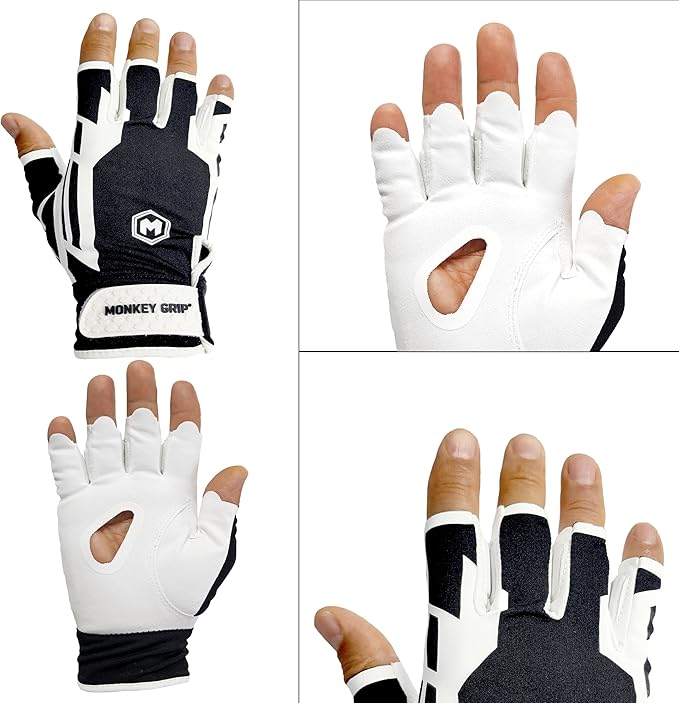 MONKEY GRIP Sun Protector Golf Glove Light Hand Premium Synthetic Half Finger UV-Cut Nonslip Power Grip No Twist