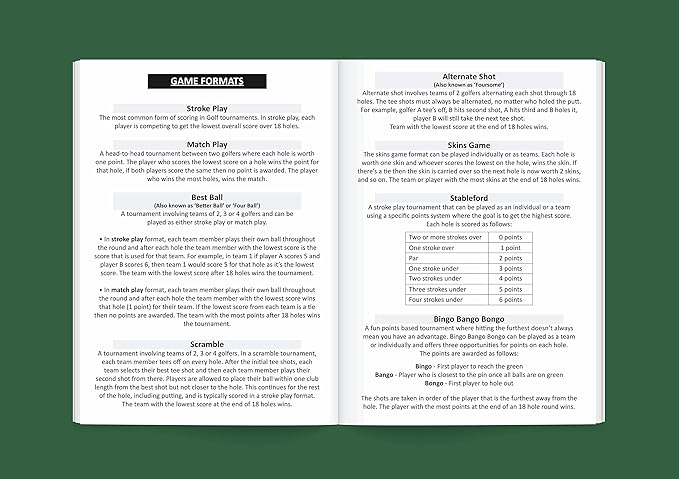 Golf Log Pocket Notebook - Progress Tracker, 50 Detailed Rounds, Yardage Section, Golf Terminology & Game Formats