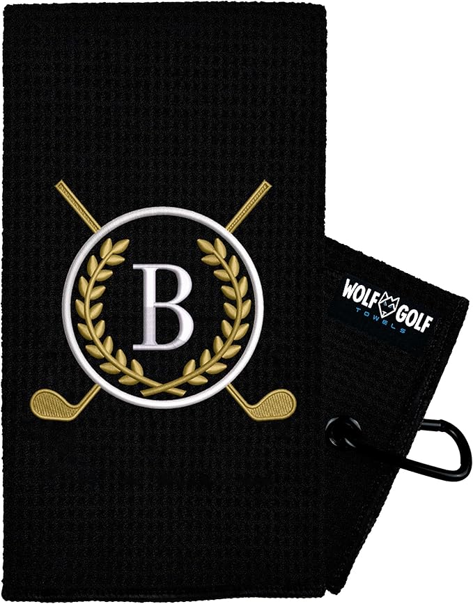 Wolf Golf Towels Monogrammed Personalized Golf Towel | Custom Golf Towels for Golf Bags for Men or Women