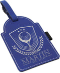 Custom Engraved Golf Luggage and Bag Tag - Personalized Golfing Accessories Gift for Golfer, Mom, Dad, Him, Her (Blue with Silver)