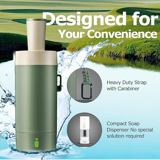 Golf Ball Cleaner Washer – Portable, Tool-Free, Patent-Pending Dirt Filter – Perfect Golf Gift for Tournaments, Men, Women, and Kids