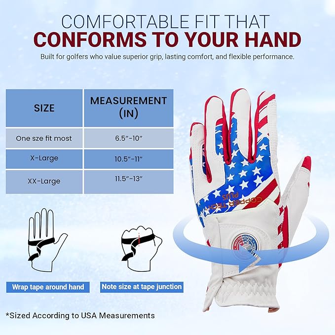 Men's Right and Left Handed Golfers Golf Glove – Advanced Compression for Muscle Support, Joint Relief Gloves – USA