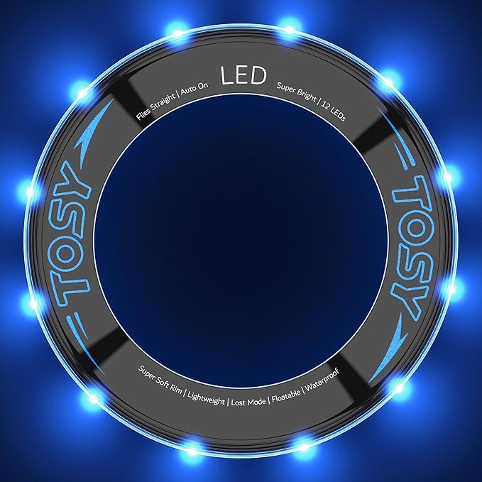 TOSY Flying Ring - 36 RGB Multicolor or 12 Monocolor LEDs, Super Bright, Lost Mode, Auto Light Up, Christmas Stocking Stuffers Gift for Kid/Teen/Boy/Girl, Safe, Waterproof, Pool/Beach/Camping Toy