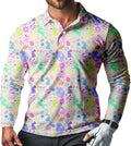 Men's Long Sleeve Golf Shirt Quick Dry 3 Button Work Fishing Outdoor Casual Collar Shirt