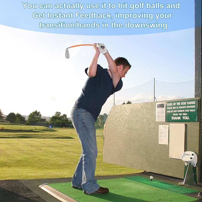 7 Iron Golf Swing Trainer Aid - Golf Training Aid Warm-Up Stick for Grip, Strength, Tempo, Flexibility Training with Real Hitting Golf Accessories for Men