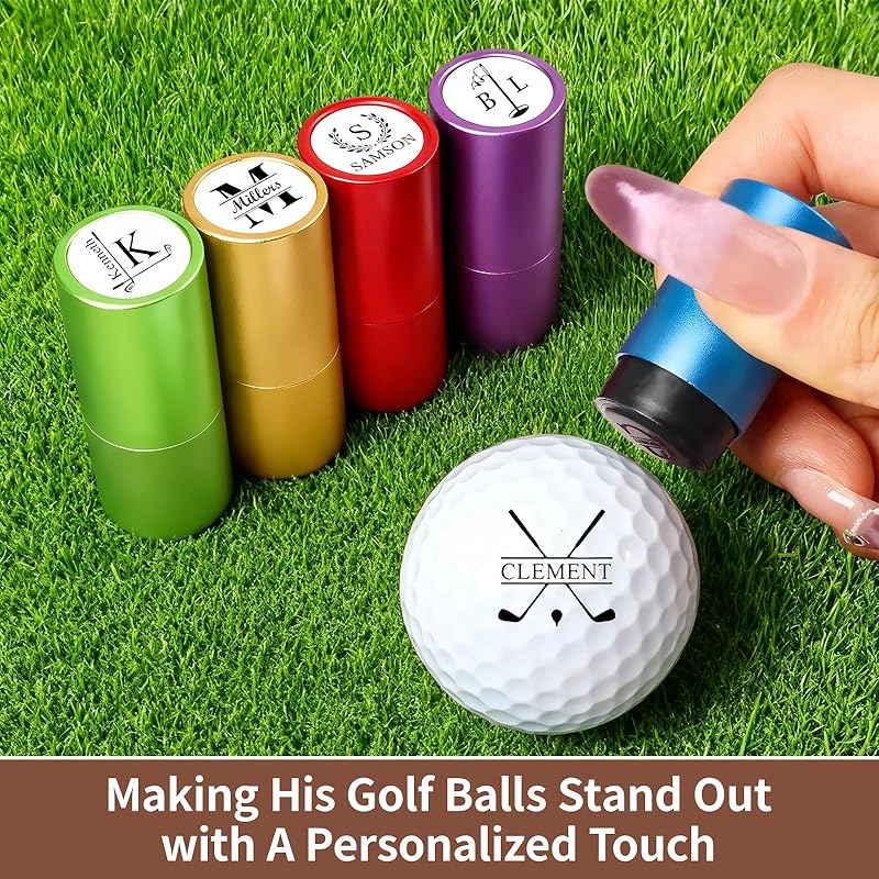BLEGGEIT Personalized Large Golf Ball Stamp – 20 mm Logo, with Metal Storage Case, Custom Name or Logo, Reusable Golf Ball Marking, Men's Golf Accessories, Gifts for Golf Lovers, Golfers, Dad, Husband