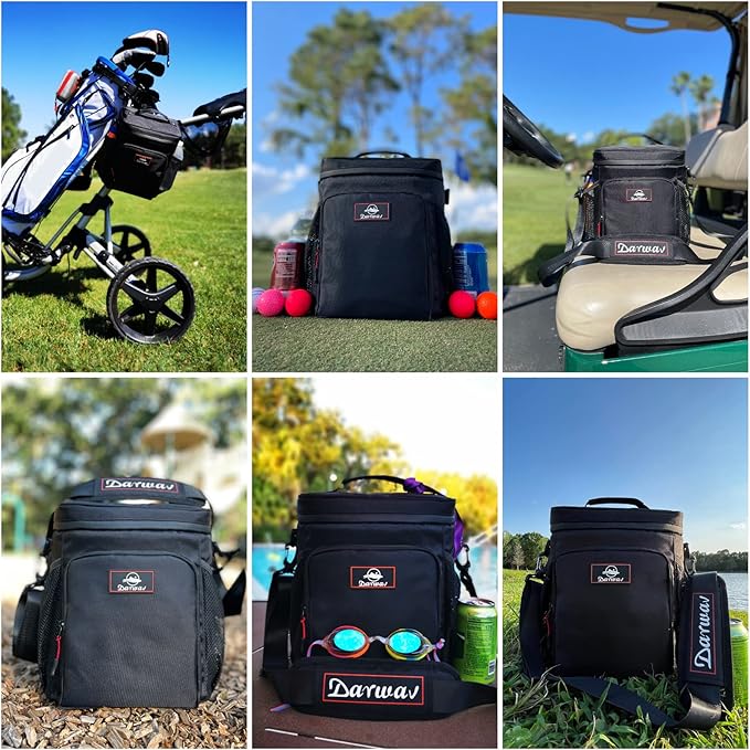 Golf Cooler, 12-Can Insulated Soft Cooler Bag, Fits on Golf Push Cart