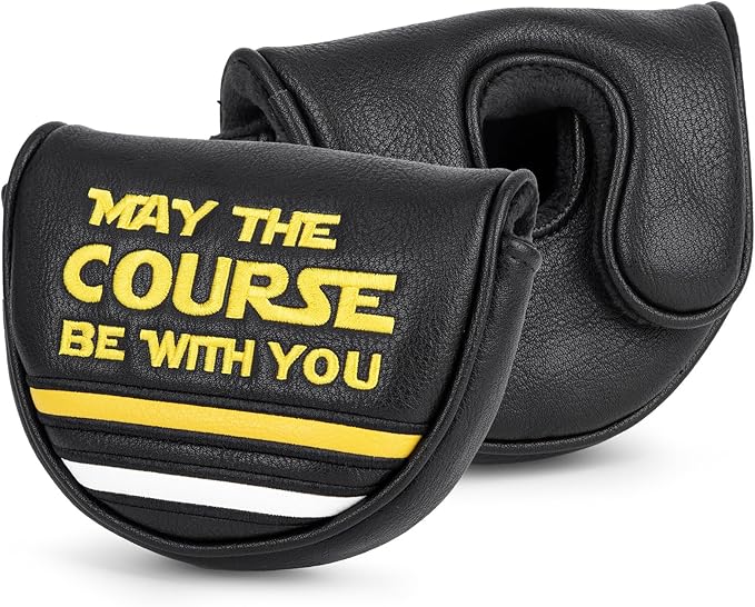 Golf Mallet Putter Cover, May The Course Be with You Magnetic Closure Premium Leather Headcovers Golf Mallet Putter Cover Fits for Golf OZ1 MEZZ 1 MEZZ1 MAX Putter
