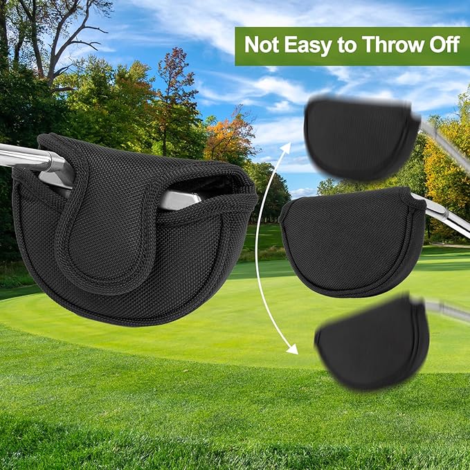 Golf Putter Covers Mallet Putter Headcover with Magnetic Closure Golf Club Cover for Most Brand
