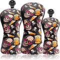 FINGER TEN Golf Club Head Covers for Woods Driver Fairway Hybrid with Interchangeable Number Tag 1 3 5 Premium Leather Headcovers for Women Men