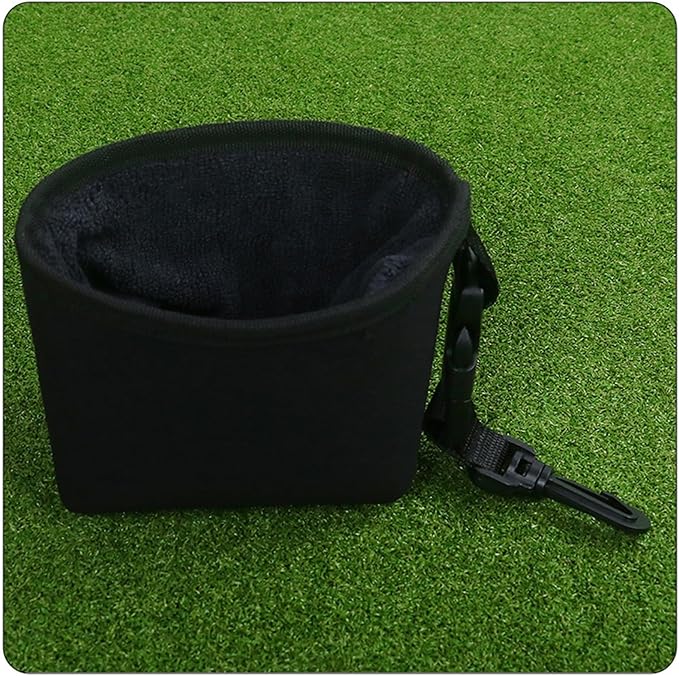 Golf Ball Cleaner Bag Club Cleaning Kit Waterproof Golf Ball Washer Pouch with Detachable Clip, Portable Club Grooves Washer Pocket for Men Women