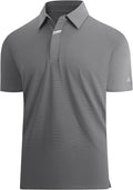 Esabel.C Jacquard Golf Shirts for Men Moisture Wicking Short Sleeve Performance Dry Fit Active Mens Polo Shirts