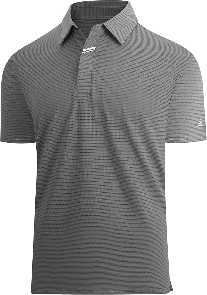 Esabel.C Jacquard Golf Shirts for Men Moisture Wicking Short Sleeve Performance Dry Fit Active Mens Polo Shirts