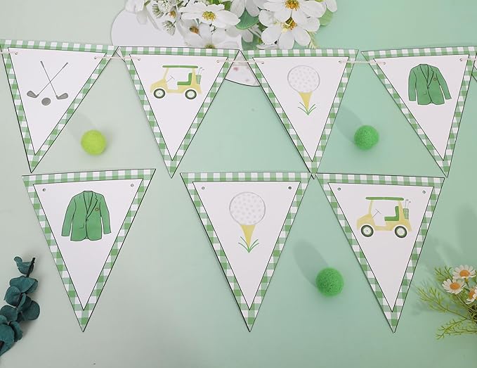 Golf Themed Birthday Banner - Golf First/1st Birthday Party Decorations,Hole In One Party Banner,Hole In One First Year Banner