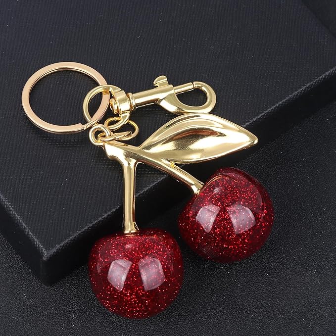 Fruit Bag Charm Purse Charms Keychain Strawberry Cherry Accessories Keychain For Women Birthday Valentine Day Gifts
