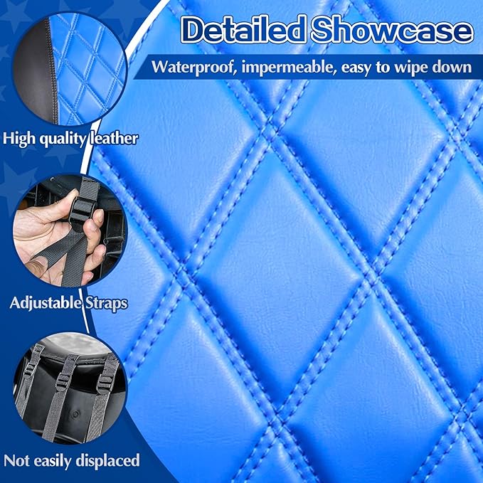 NOKINS 4PCS Golf Cart Diamond Seat Covers Kit,Front and Rear Seat Covers Fits for EZGO/Club Car/Yamaha Original Regular Seat Cushion, No Stapler