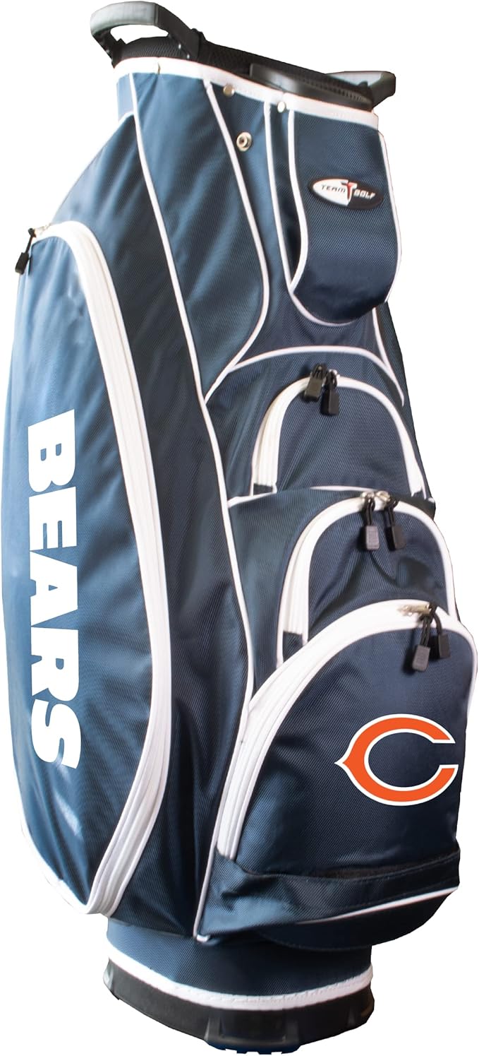 Team Golf NFL Lightweight, 10-Way Club Divider, Spring Action Stand, Insulated Cooler Pocket, Velcro Glove and Umbrella Holder & Lift Assist Handles