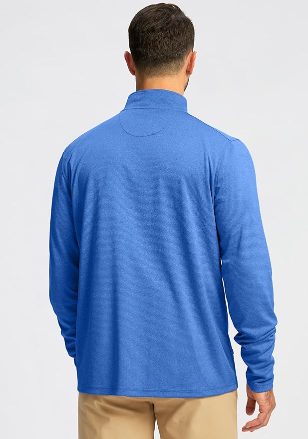 Obla Golf Quarter Zip Pullover for Men Mock Neck Sweatshirt Lightweight Sun Protection Men's Long Sleeve Golf Shirt
