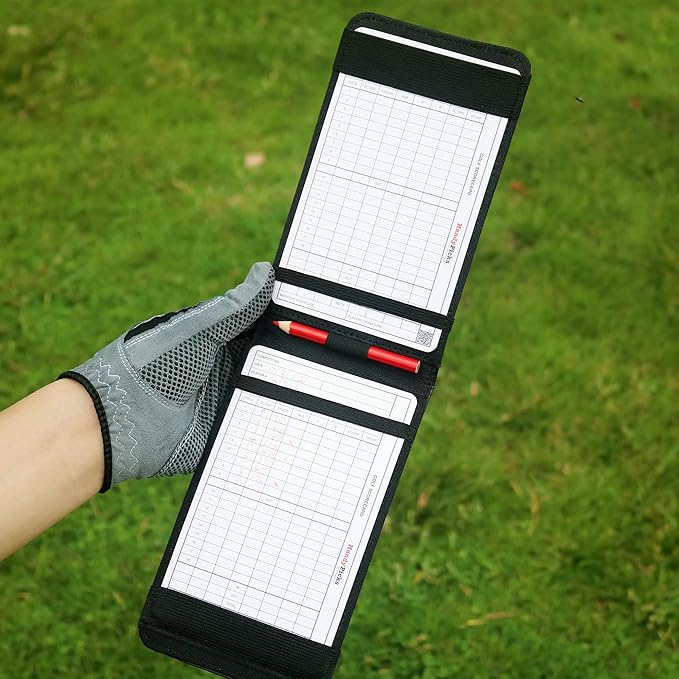 Handy Picks Leather Golf Scorecard Holder | Yardage Book Cover | Scorecard n Pencil Included