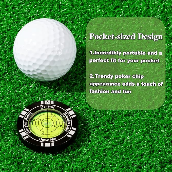 Golf Putt Green Reader, High Precision Golf Training Aid, Stylish Hat Clip Ball Marker, Golf Accessories for Men Women