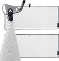 4Monster Golf Towels 2-Pack with Detachable Magnet and Portable Pouch, Quick-Dry Microfiber Golf Towel Set for Golf Bags,Custom Towel Gifts for Men or Women (2, White)