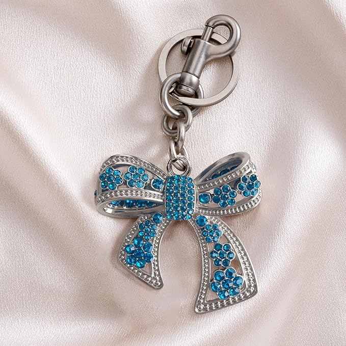 Sparkly Bow Bag Charm Rhinestone Bow Purse Charms Bows Keychain Women Bag Charm for Handbag