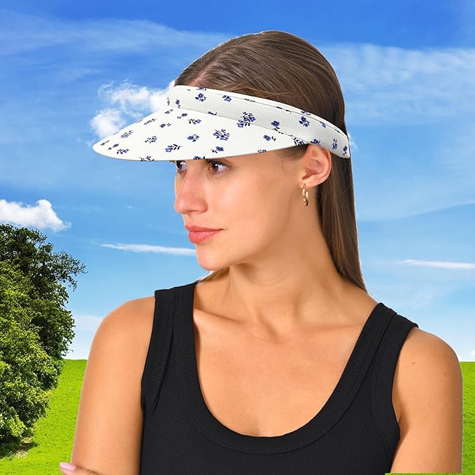 2 Pack Visor Women Men Sun Hat Clip On Visors Adjustable Sport Wide Brim Cap