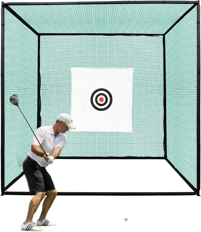 Golf Net for Backyard Driving Real Balls, 10x10x10 Ft Golf Hitting Net for Garage,Indoor/Outdoor Practice Net