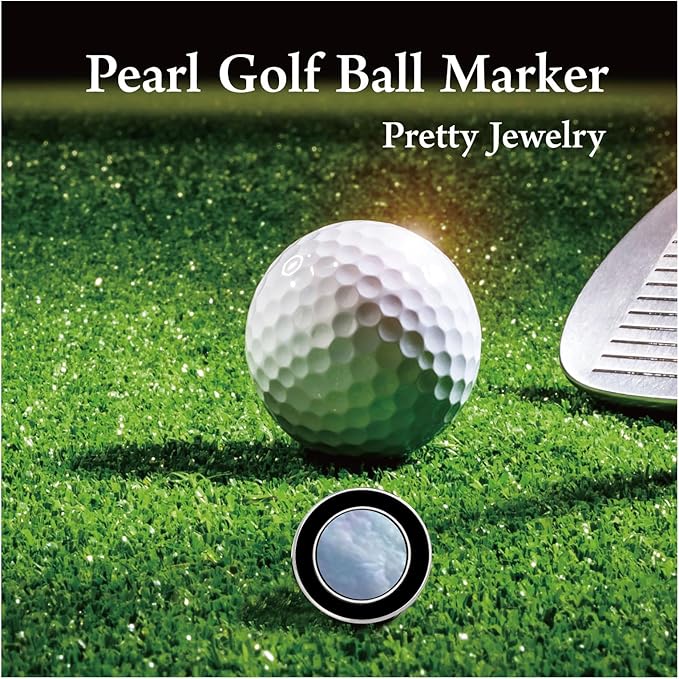 Golf Ball Marker Hat Clip with Pearl Ball Marker, Golf Gifts, Golf Accessories, Golf Ball Markers for Women